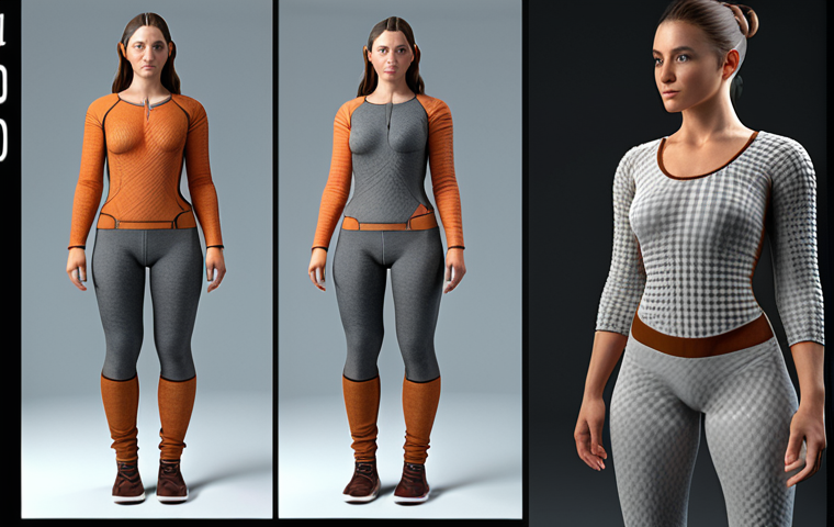 **
3D clothing design visualization. A virtual prototype showcasing fit, texture, and overall garment appearance using CLO3D or Browzwear, highlighting design innovation.
**