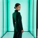 Home 8 의류기술 창업 마케팅 전략 - **Prompt:** A stylish young woman in her late 20s, with a warm and confident expression, is standing...